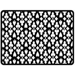 Dark Horse Playing Card Black White Double Sided Fleece Blanket (large)  by Mariart