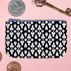 Dark Horse Playing Card Black White Large Coin Purse by Mariart