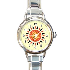 Yin Yang Sunshine Round Italian Charm Watch by linceazul