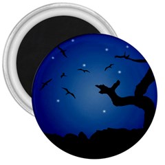 Nightscape Landscape Illustration 3  Magnets by dflcprints
