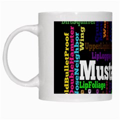 Mustache White Mugs by Mariart