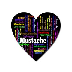 Mustache Heart Magnet by Mariart