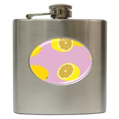 Fruit Lemons Orange Purple Hip Flask (6 Oz) by Mariart