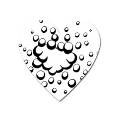 Splash Bubble Black White Polka Circle Heart Magnet by Mariart
