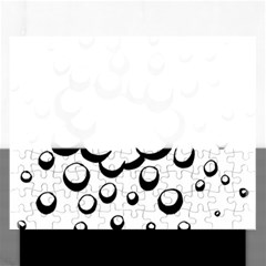 Splash Bubble Black White Polka Circle Rectangular Jigsaw Puzzl by Mariart