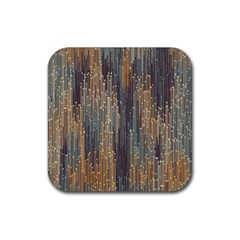Vertical Behance Line Polka Dot Grey Orange Rubber Coaster (square)  by Mariart