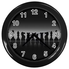 Chess Pieces Wall Clocks (black) by Valentinaart