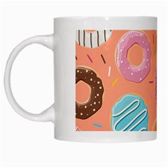 Doughnut Bread Donuts Orange White Mugs by Mariart