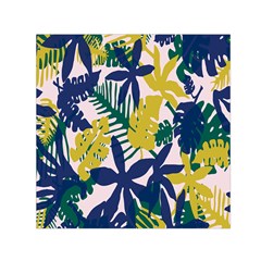 Tropics Leaf Yellow Green Blue Small Satin Scarf (square) by Mariart