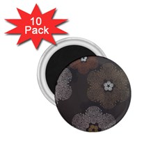 Walls Medallion Floral Grey Polka 1 75  Magnets (10 Pack)  by Mariart