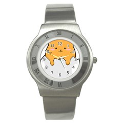 Yellow Cat Egg Stainless Steel Watch by Catifornia