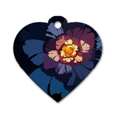 Flower Dog Tag Heart (one Side) by oddzodd