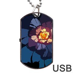 Flower Dog Tag Usb Flash (two Sides) by oddzodd