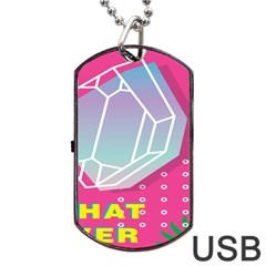Behance Feelings Beauty Polka Dots What Ever Leaf Diamon Pink Dog Tag Usb Flash (two Sides) by Mariart