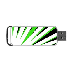 Rays Light Chevron White Green Black Portable Usb Flash (one Side) by Mariart