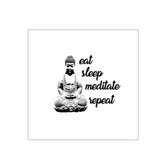 Eat, Sleep, Meditate, Repeat  Satin Bandana Scarf by Valentinaart