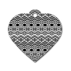 Aztec Design  Pattern Dog Tag Heart (two Sides) by BangZart
