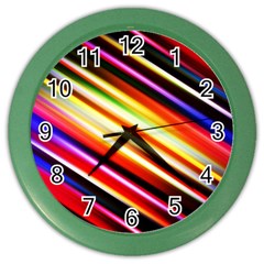 Funky Color Lines Color Wall Clocks by BangZart