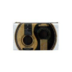 Old And Worn Acoustic Guitars Yin Yang Cosmetic Bag (small)  by JeffBartels