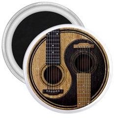 Old And Worn Acoustic Guitars Yin Yang 3  Magnets by JeffBartels