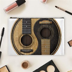 Old And Worn Acoustic Guitars Yin Yang Cosmetic Bag (large)  by JeffBartels