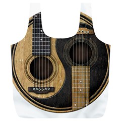 Old And Worn Acoustic Guitars Yin Yang Full Print Recycle Bags (l)  by JeffBartels