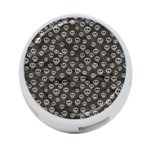 Skull Halloween Background Texture 4-Port USB Hub (Two Sides)  Back