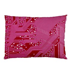 Pink Circuit Pattern Pillow Case (two Sides) by BangZart