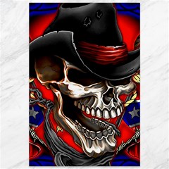 Confederate Flag Usa America United States Csa Civil War Rebel Dixie Military Poster Skull Canvas 12  X 18   by BangZart
