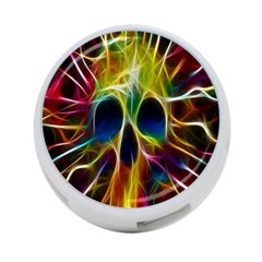 Skulls Multicolor Fractalius Colors Colorful 4-port Usb Hub (one Side) by BangZart