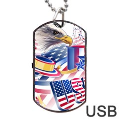 United States Of America Usa  Images Independence Day Dog Tag Usb Flash (one Side) by BangZart
