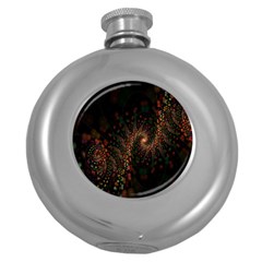 Multicolor Fractals Digital Art Design Round Hip Flask (5 Oz) by BangZart