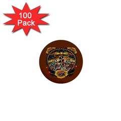 Tattoo Art Print Traditional Artwork Lighthouse Wave 1  Mini Buttons (100 Pack)  by BangZart