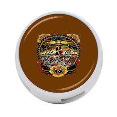 Tattoo Art Print Traditional Artwork Lighthouse Wave 4-port Usb Hub (one Side) by BangZart