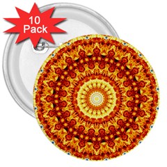 Powerful Love Mandala 3  Buttons (10 Pack)  by designworld65