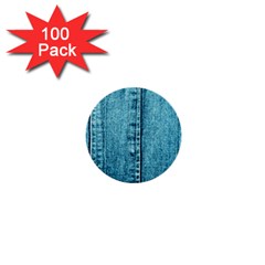 Denim Jeans Fabric Texture 1  Mini Buttons (100 Pack)  by paulaoliveiradesign