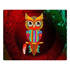 Cute Owl, Mandala Design Double Sided Flano Blanket (large)  by FantasyWorld7