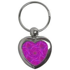Pink Abstract Background Curl Key Chains (heart)  by Nexatart