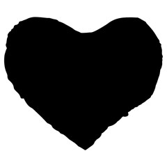 Black Large 19  Premium Flano Heart Shape Cushions by digitaldivadesigns