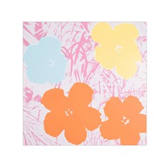 Flower Sunflower Floral Pink Orange Beauty Blue Yellow Small Satin Scarf (square) by Mariart