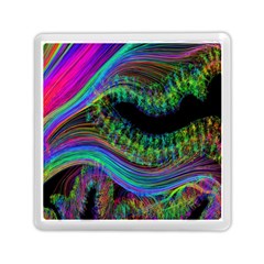 Aurora Wave Colorful Space Line Light Neon Visual Cortex Plate Memory Card Reader (square)  by Mariart