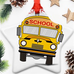 Back To School - School Bus Ornament (star) by Valentinaart