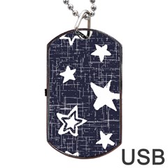 Star Space Line Blue Art Cute Kids Dog Tag Usb Flash (one Side) by Mariart