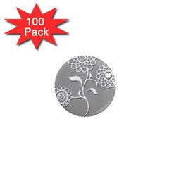 Flower Heart Plant Symbol Love 1  Mini Magnets (100 Pack)  by Nexatart