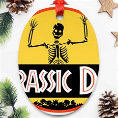 Jurassic Dad Dinosaur Skeleton Funny Birthday Gift Ornament (oval) by PodArtist
