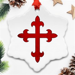 Crusader Cross Snowflake Ornament (two Sides) by Valentinaart