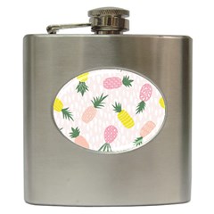 Pineapple Rainbow Fruite Pink Yellow Green Polka Dots Hip Flask (6 Oz) by Mariart