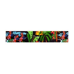 Hawaiian Girls Black Flower Floral Summer Flano Scarf (mini) by Mariart