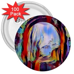 Abstract Tunnel 3  Buttons (100 Pack)  by NouveauDesign