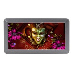 Wonderful Venetian Mask With Floral Elements Memory Card Reader (mini) by FantasyWorld7